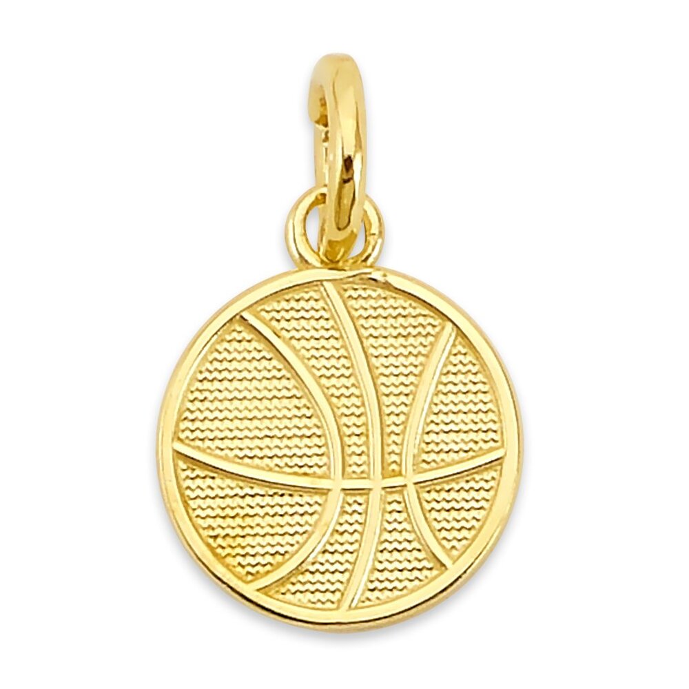 10k Solid Gold Basketball Charm - Sports Jewelry Gifts for Him or Her